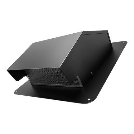 6-Inch Hooded Wall Vent Cover, Steel Screen, Black