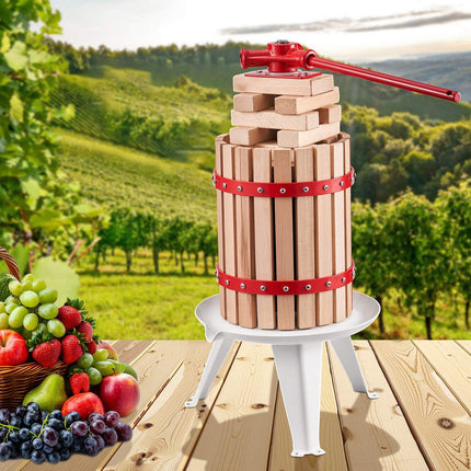 6L Manual Fruit Wine Press – Beechwood Basket, Handle