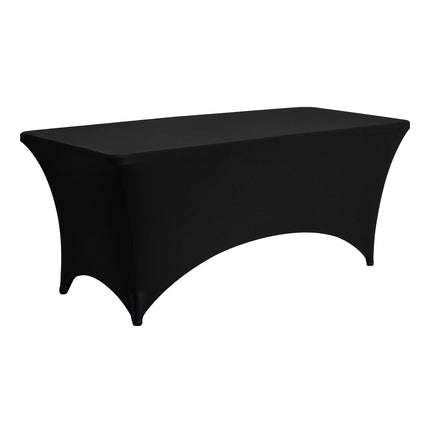 6-Pack Fitted Spandex Tablecloths for 6-Ft Tables, Black