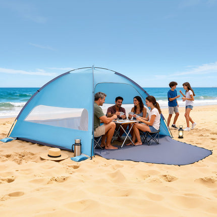 6-Person Beach Tent, UPF 50+ Sun Shelter with Carry Bag