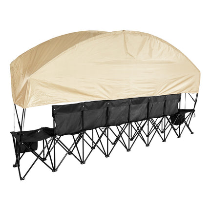 6-Seat Folding Sports Bench with Canopy, Carry Bag