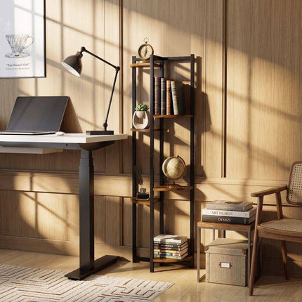 6-Tier Metal Plant Stand with Staggered Shelves, 42x22x136 cm