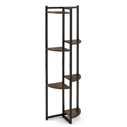 6-Tier Metal Plant Stand with Staggered Shelves, 42x22x136 cm