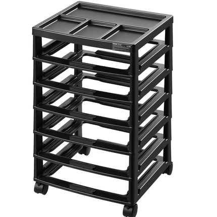 6-Tier Rolling Storage Cart, Organizer Top, Locking Wheels