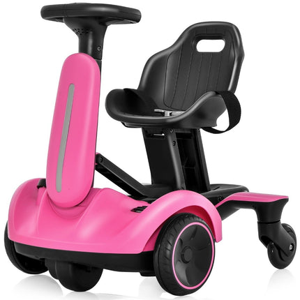 Dětská motokára 6V, elektrické drift auto s dvoupolohovým sedadlem, růžová