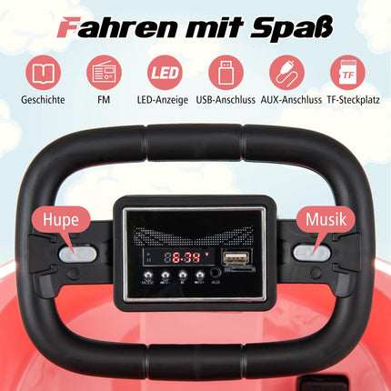 6V Kids Electric Bumper Car – 360 Spin, Music, Lights, Pink