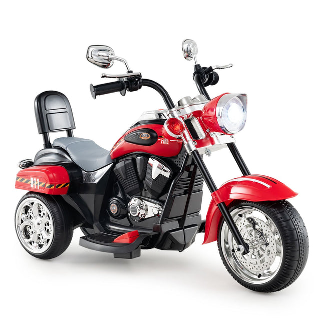 6V elektrische kindermotor met licht en geluid, rood