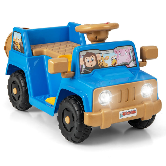 Dětské elektrické autíčko 6V se zvukovými efekty, modrá