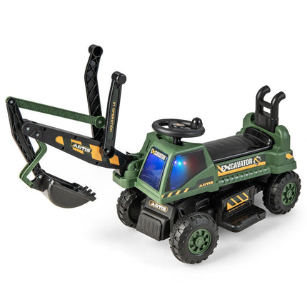 Dětský elektrický bagr 6V, otočné sedadlo, hudba