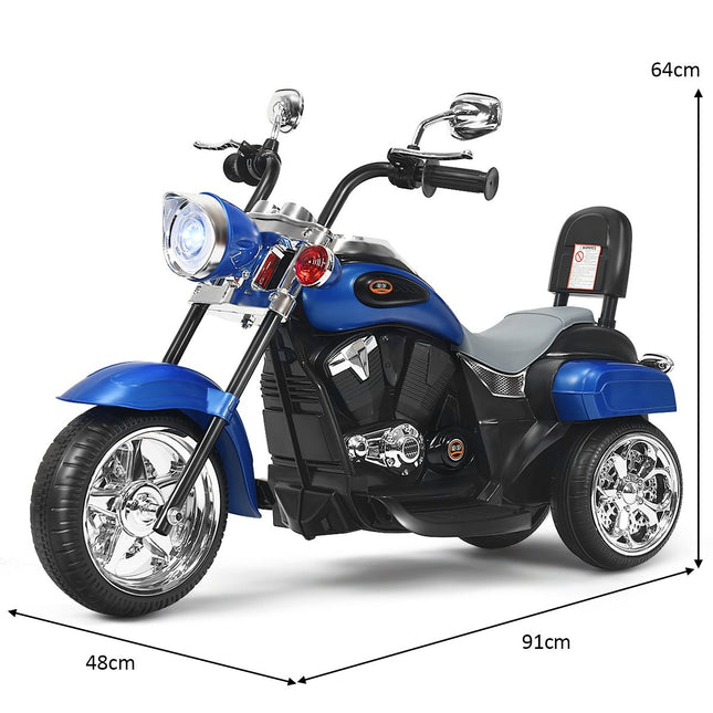Dětská elektrická motorka 6V s nastavitelnými světlomety, 91 x 48 x 64 cm, modrá + černá
