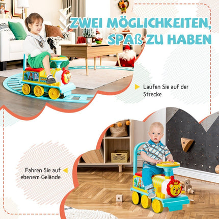Dětský elektrický vláček 6V s 16 díly kolejí pro děti od 3 let, modrá