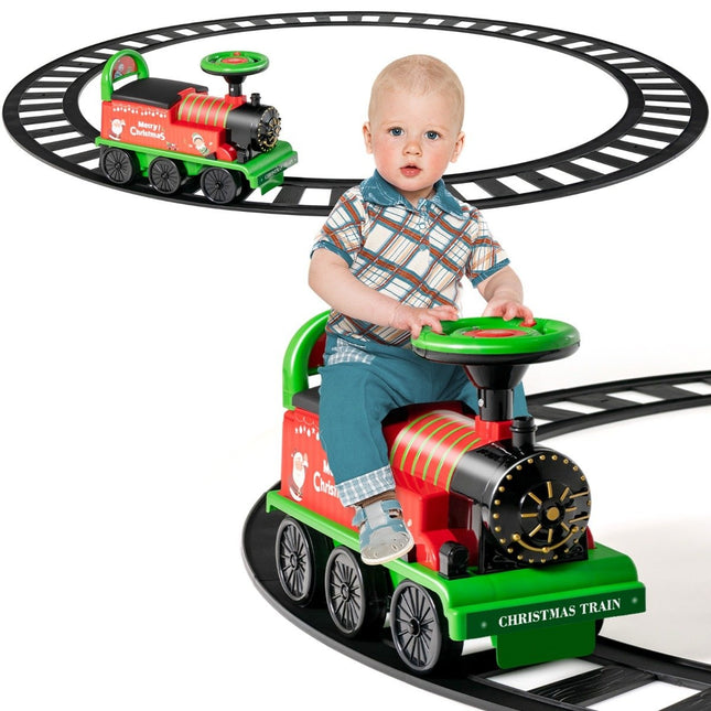 Dětský elektrický vláček 6V s 16 díly kolejí pro děti od 3 let, zelená