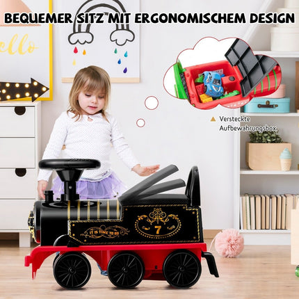 Dětský elektrický vláček 6V s hudbou a světly, 16 dílů kolejí, pro děti od 3 let, černá