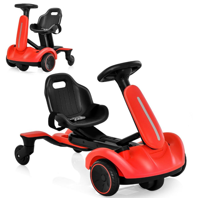 6V go-kart elektrische driftwagen voor kinderen elektrische go-kart met 2-voudig verstelbare stoel rood