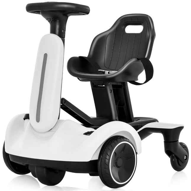 6V go-kart elektrische driftwagen voor kinderen elektrische go-kart met 2-voudig verstelbare stoel wit