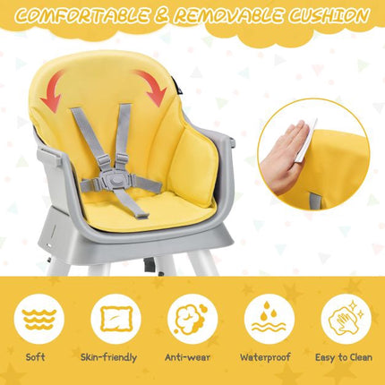 6-in-1 Convertible Baby High Chair, 5-Point Harness, Tray