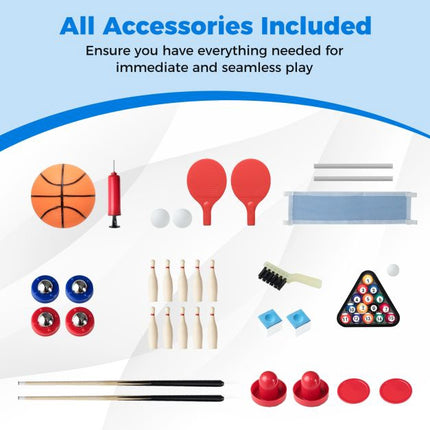 6-in-1 Multi Game Table: Air Hockey, Billiards, More