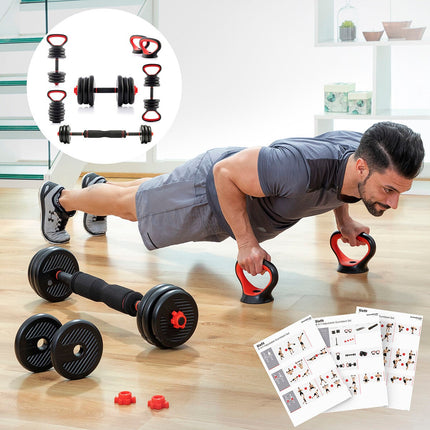 Sada nastavitelných závaží 6 v 1 s cvičebním průvodcem Sixfit InnovaGoods