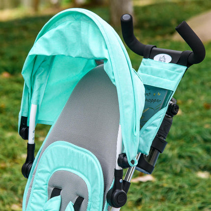 6-in-1 tricycle for children, pushbar and sunshade, green