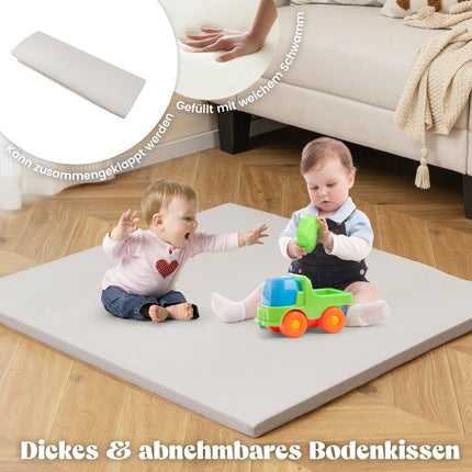 Dřevěný dětský stan 6 v 1 se stolkem, židlí, podložkou a tabulí, domeček 145 x 98 x 113 cm