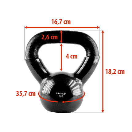 Litinový kettlebell 6 kg – černá