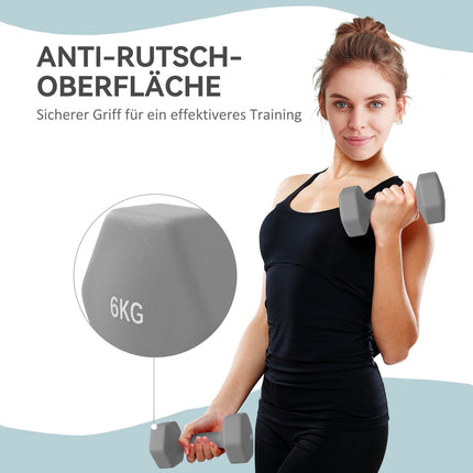 Sada hexagonálních činek 6kg, protiskluzový úchop, domácí posilovna