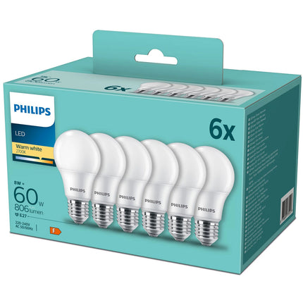 LED žárovky E27 Normal matná 60W 806lm, 6 ks