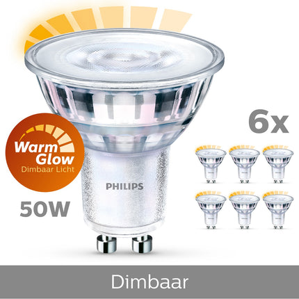 LED žárovky GU10 50W stmívatelné WarmGlow, 6 ks