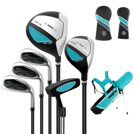 Dětská golfová sada 6 ks s bagem a pláštěnkou pro děti 11-13 let, modrá