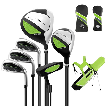 Dětská golfová sada 6 ks s bagem a pláštěnkou pro děti 11-13 let, zelená
