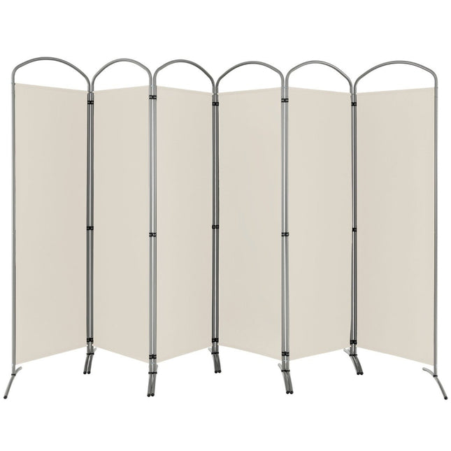 6-delige opvouwbare privacy-kamerverdeler van stof 331 x 51 x 188 cm beige
