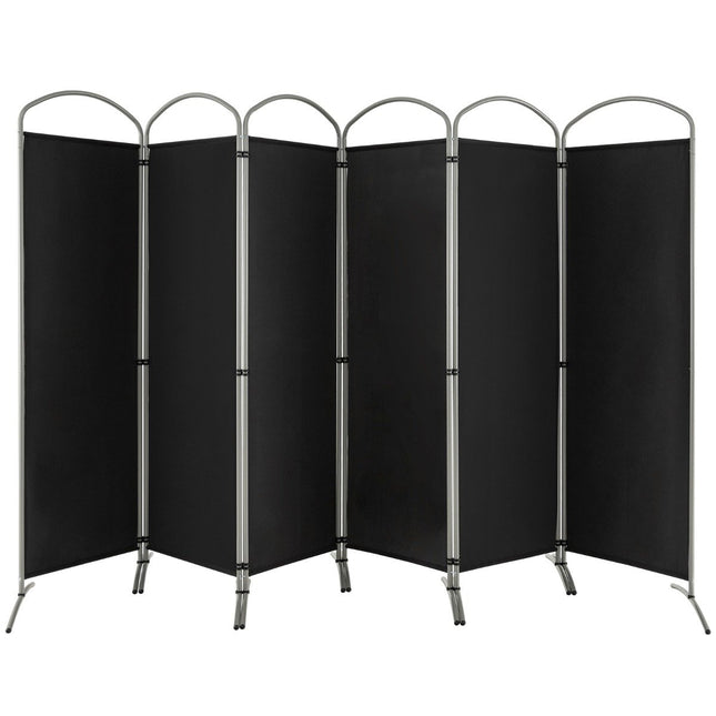 6-delige opvouwbare privacy-kamerverdeler van stof 331 x 51 x 188 cm zwart
