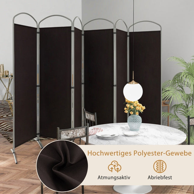 6-delige opvouwbare privacy-kamerverdeler van stof 331 x 51 x 188 cm bruin