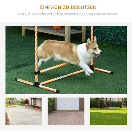 Agility tréninková sada pro psy, oranžová – tyče, píšťalka a taška