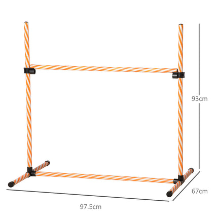 Agility tréninková sada pro psy, oranžová – tyče, píšťalka a taška