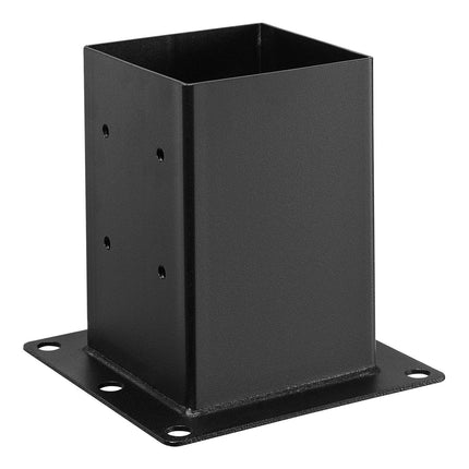 6x6 Post Base Brackets, 4-Pack Carbon Steel, Black