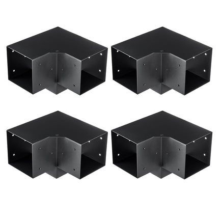 6x6 Three-Way Pergola Corner Bracket Kit, 4 Pack Steel