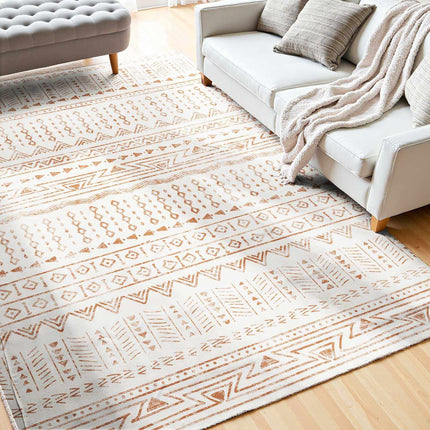 6x9 Washable Area Rug – Non-Slip, Pet Friendly, Beige