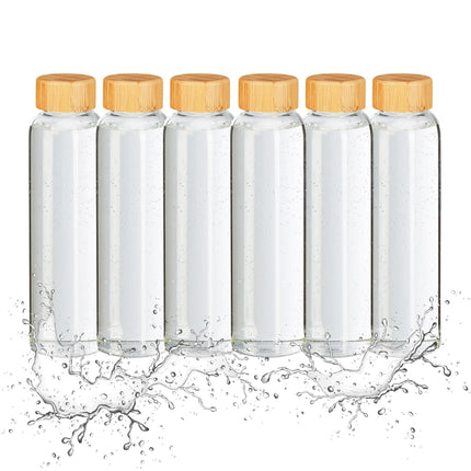 Láhev na nápoje s bambusovým víčkem 500 ml, 6 ks