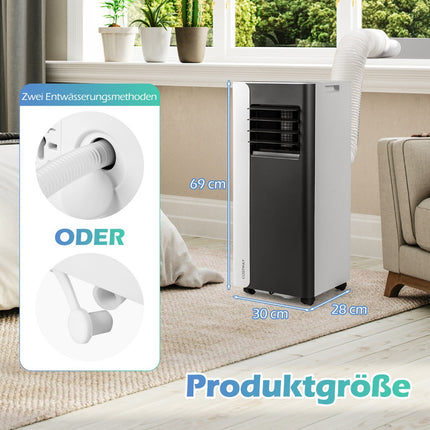 Mobilní klimatizace 7000 BTU, 3 v 1, pro plochu 28㎡