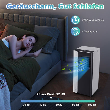 Mobilní klimatizace 7000 BTU, 3 v 1, pro plochu 28㎡