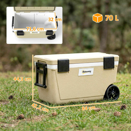 Chladicí box 70L s kolečky, 72hodinová izolace, vypouštěcí ventil