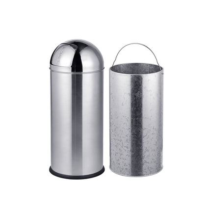 70L Stainless Steel Push-Lid Bin with Inner Bucket