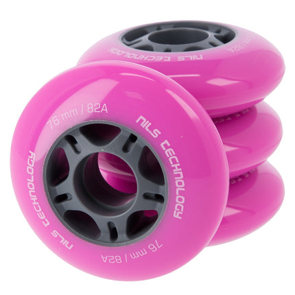 Skateboardová kolečka 76x24 82A růžová, sada 4 ks