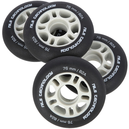 76x24 Black PU Wheels, 82A Hardness, Set of 4