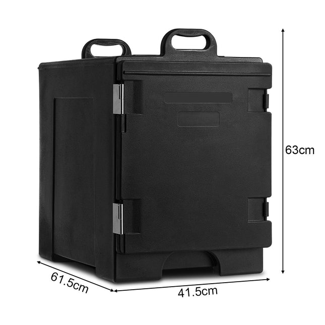 Termobox 77L na 5 gastronádob přepravní box na jídlo chladicí box ohřívací nádoba na jídlo 61.5 x 41.5 x 63 cm černý