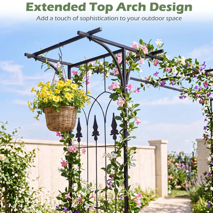 7 FT Metal Garden Arch Arbor for Climbing Plants