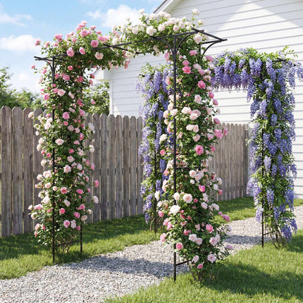 7 FT Metal Garden Arch Arbor for Climbing Plants