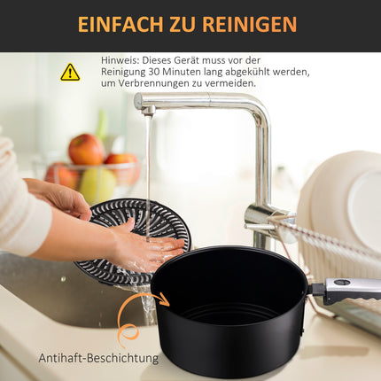 7L hot air fryer, oil-free, 1500W, non-stick basket
