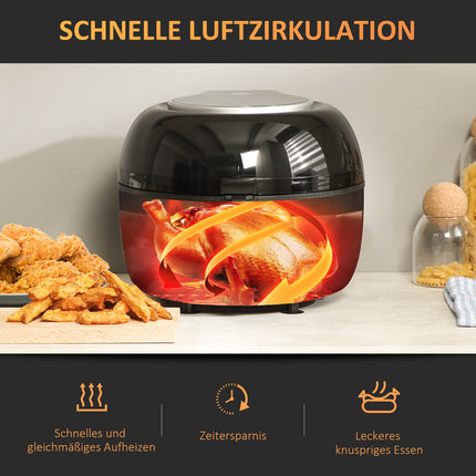 7L hot air fryer, oil-free, 1500W, non-stick basket